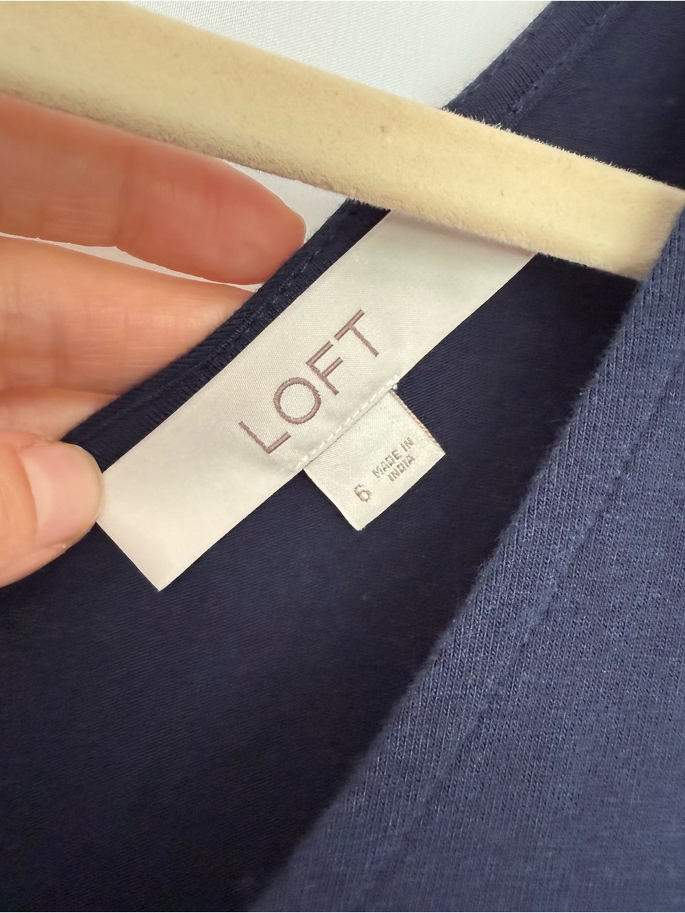 Loft- Navy & Light Blue Striped Midi Dress - Classic Two-Tone Fit - Picture 4 of 6